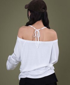 WEGO オフショルダークロスロゴトップ