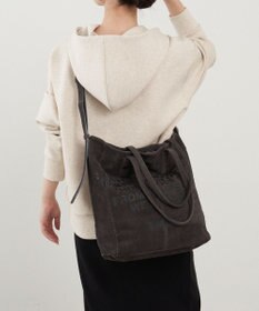 russet ステンシルデザインスエード2WAYトートバッグ(CE-1639)