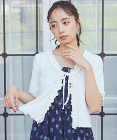 earth music&ecology フリルカットリブカーディガン