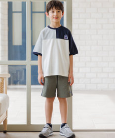 J.PRESS KIDS 【吸水速乾】【100-130cm】ポンチローマ トリコロール 切替Ｔシャツ