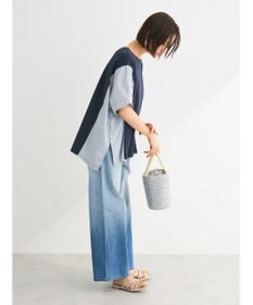 Green Parks 異素材脇切り替えドッキングプルオーバー