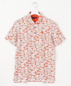 23区GOLF 【MEN】【キングサイズ/吸水速乾/UVカット】YELL総柄プリントポロシャツ