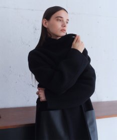 BEIGE， LEMOORE / ウールリバーフェイクレザーポケット付きコート