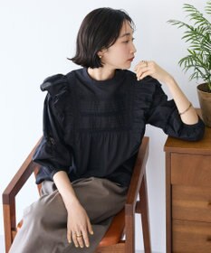 CRAFT STANDARD BOUTIQUE フリル使いマニーレースピンタックブラウス