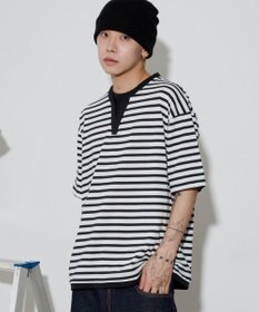 WEGO 【ユニセックス着用ITEM】キーネックフェイクレイヤードT（SS）