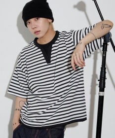 WEGO 【ユニセックス着用ITEM】キーネックフェイクレイヤードT（SS）