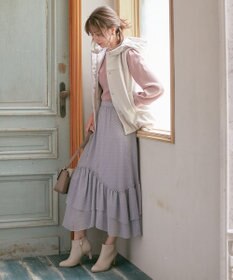 ANY SIS 【洗える】ティアードプリント スカート