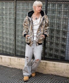 WEGO 【ユニセックス着用ITEM/MLサイズ展開】ワーカーズボアフードブルゾン