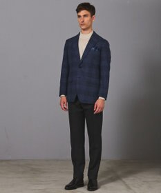 GOTAIRIKU 【Ermenegild Zegna/ゼニア】トロフェオ カシミヤ ジャケット_ネイビーチェック