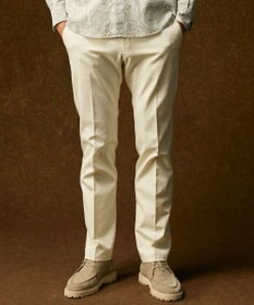JOSEPH ABBOUD 【キングサイズ・ウエストも伸びる！オーガニックコットン使用・25AW】トリコチンストレッチ パンツ ホワイト系