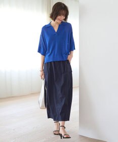 UNFILO L フロスティコットン スキッパーニット