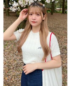 Green Parks ケーブル半袖ニット