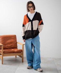 WEGO 【ユニセックス着用ITEM】オーバーフィットドライタッチパターンカーディガン