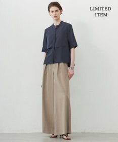 ICB L 【WEB限定・接触冷感・速乾・洗える】シルキーツイル 半袖クロップドシャツ