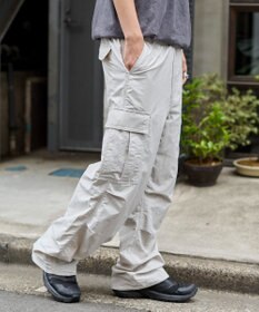 WEGO 【ウエストゴム/MLサイズ展開】ナイロンイージーカーゴパンツ