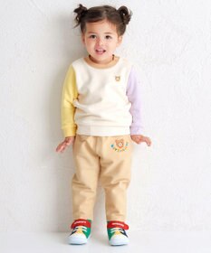 MIKI HOUSE HOT BISCUITS 【70-120cm】【Everyday Series】ワンポイント くすみカラー裏毛パイルトレーナー