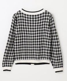 ANY KIDS ギンガム総柄ニット カーディガン