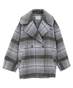 earth music&ecology チェックシャギーコート