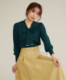 Feroux 【洗える】プチパールボウタイ ニット