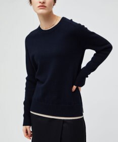 BEIGE， 【洗える】POMPE / ウールカシミヤ配色リブクルーネック