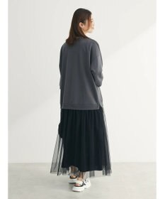 Green Parks ７分袖チュールドッキングロゴワンピース