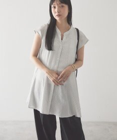 AMERICAN HOLIC 【予約】【接触冷感】フレンチスリーブフレアスキッパーブラウス