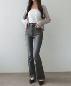 WEGO 【美脚パンツ】ストレッチフレアデニムパンツ