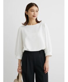 Green Parks 袖異素材使いリップルプルオーバー