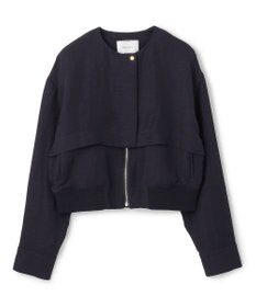 BEIGE， 【洗える】BERNARD / リネンノーカラーラップブルゾン