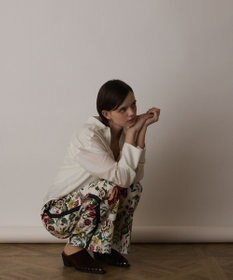 GRACE CONTINENTAL アンティークフラワープリントパンツ