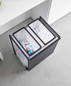 tower 目隠し分別ダストワゴン タワー 45L 2分別 ブラック