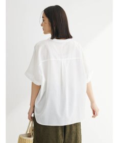 Green Parks 綿麻混フレンチスリーブスキッパーシャツ