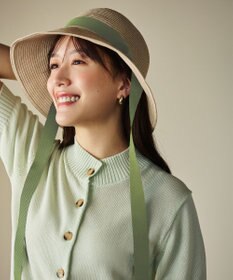 #Newans 【UVカット/洗える】〈花乃まりあさんコラボ〉リボン2本つきサマーハット