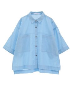 Green Parks 綿麻混５分袖ターンバックシャツ