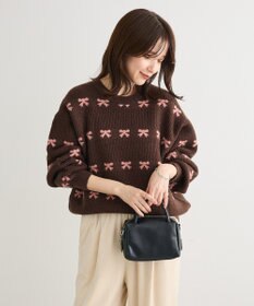 Green Parks ・ｓｗｉｎｇ　ｂｙ　リボンジャカードクルーニット