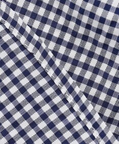 J.PRESS LADIES S 【洗える】アセVis ギンガム バンドカラー ピンタック ブラウス