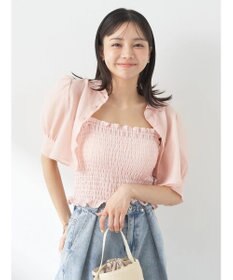 earth music&ecology ＳＥＴ２点シアークロップドシャツ×シャーリングタンク