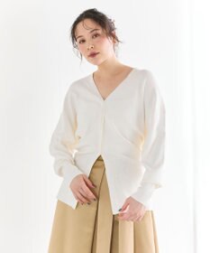 #Newans 【洗える】ファインボタンＶネックカーディガン