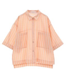 Green Parks 綿麻混５分袖ターンバックシャツ