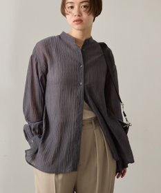 AMERICAN HOLIC 楊柳シアーバンドカラーシャツ