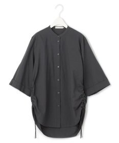 ICB 【洗える】コットンモダールローン バンドカラーシャツ