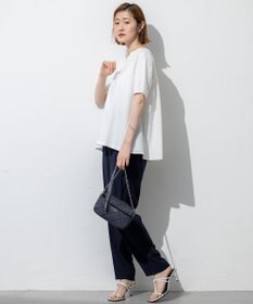 23区 S 【汗じみ防止/洗える】スムースデザイン バックフレア カットソー