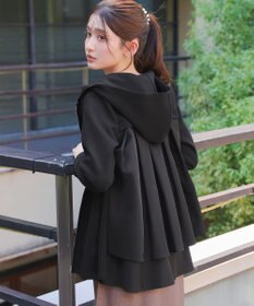 Tiaclasse 【洗える】異素材ドッキングフーディー