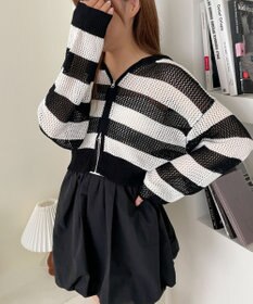 WEGO メッシュニットショートパーカー