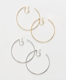 Phoebe 〈痛くないシリーズ〉ファセットスリムフープライトフィットイヤリング　シルバー