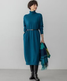 23区 S 【洗える】カシミヤブレンド タートルネック ニットワンピース