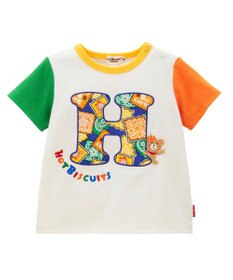 MIKI HOUSE HOT BISCUITS 【80-120cm】 バンダナ柄 ワッペン 半袖Tシャツ