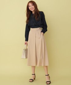 ANY SIS シャンブレーベルテッド スカート