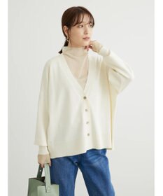 Green Parks 洗える　ステッチ入りＶネックカーディガン