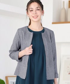 Tiaclasse L ピンタックノーカラージャケット